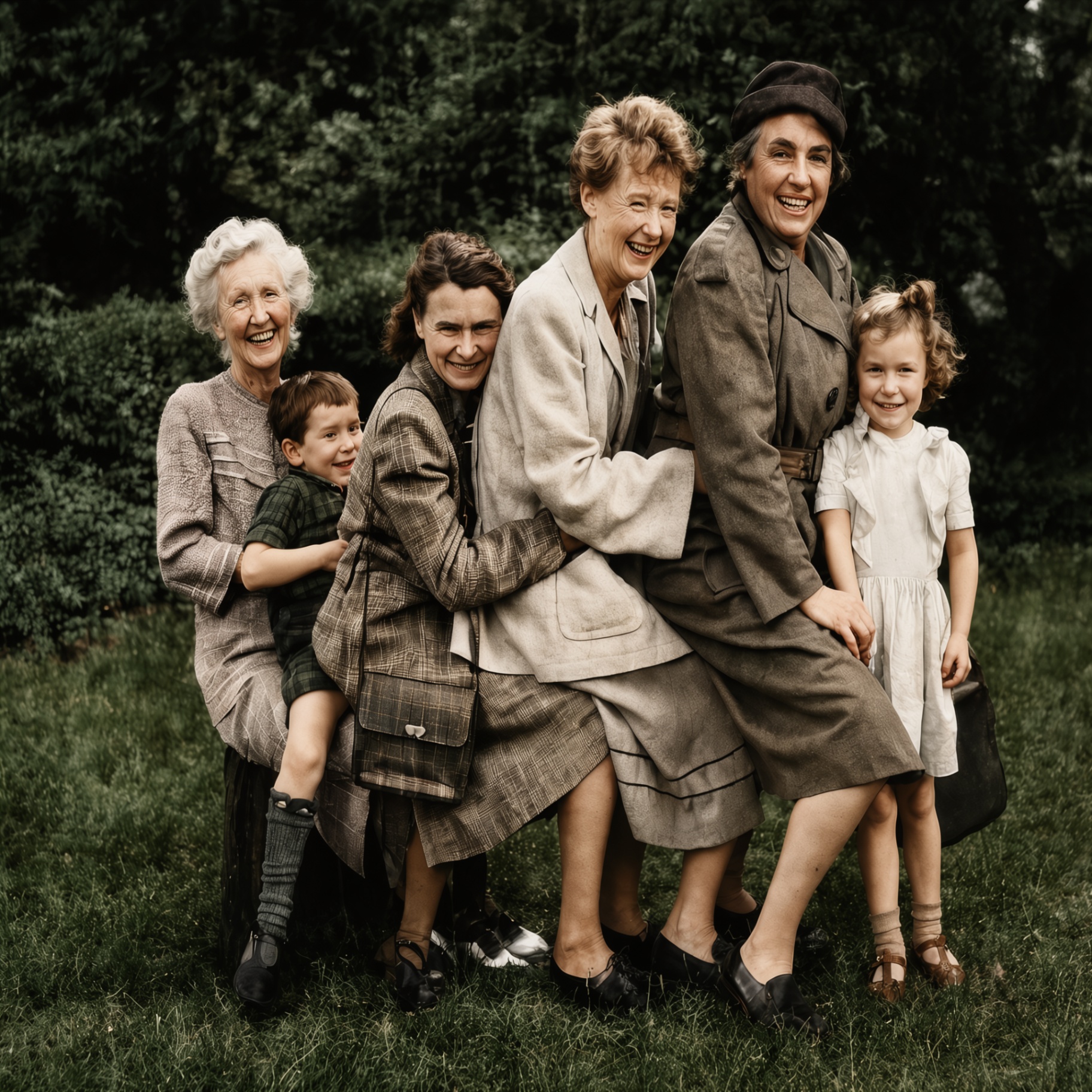 Restored photo after FixPix — A joyful day out — colorised and restored