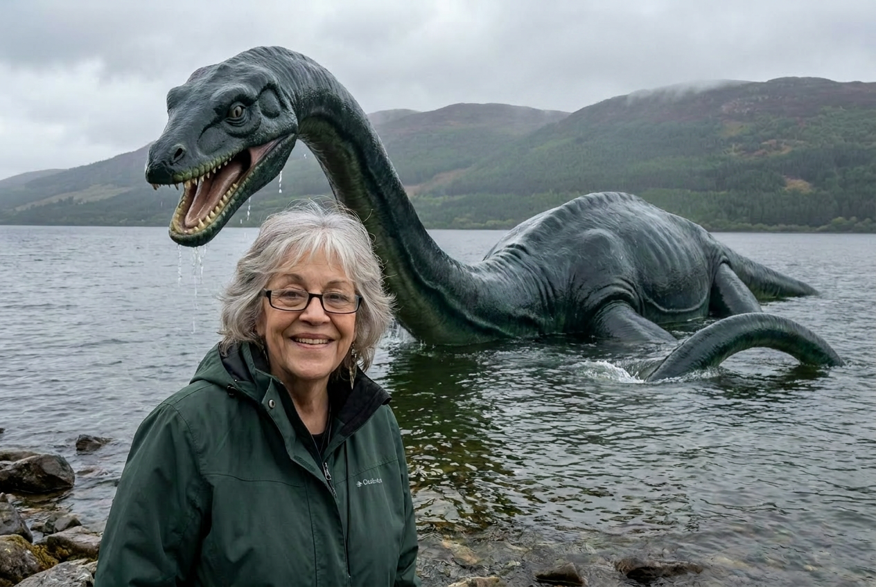 Restored still — A lakeside encounter, softly rippling to life